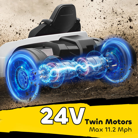 24V Electric Go Kart with Dual 150W Motors, Adjustable Seat & 11.2MPH High Speed