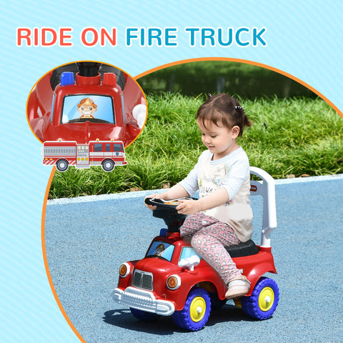 Toddler Ride-On Fire Truck with Music and Lights