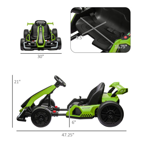 24V 7.5 MPH Electric Go Kart with Adjustable Seat