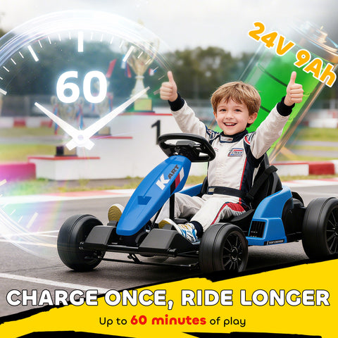 24V Electric Go Kart with Dual Motors and Adjustable Seat
