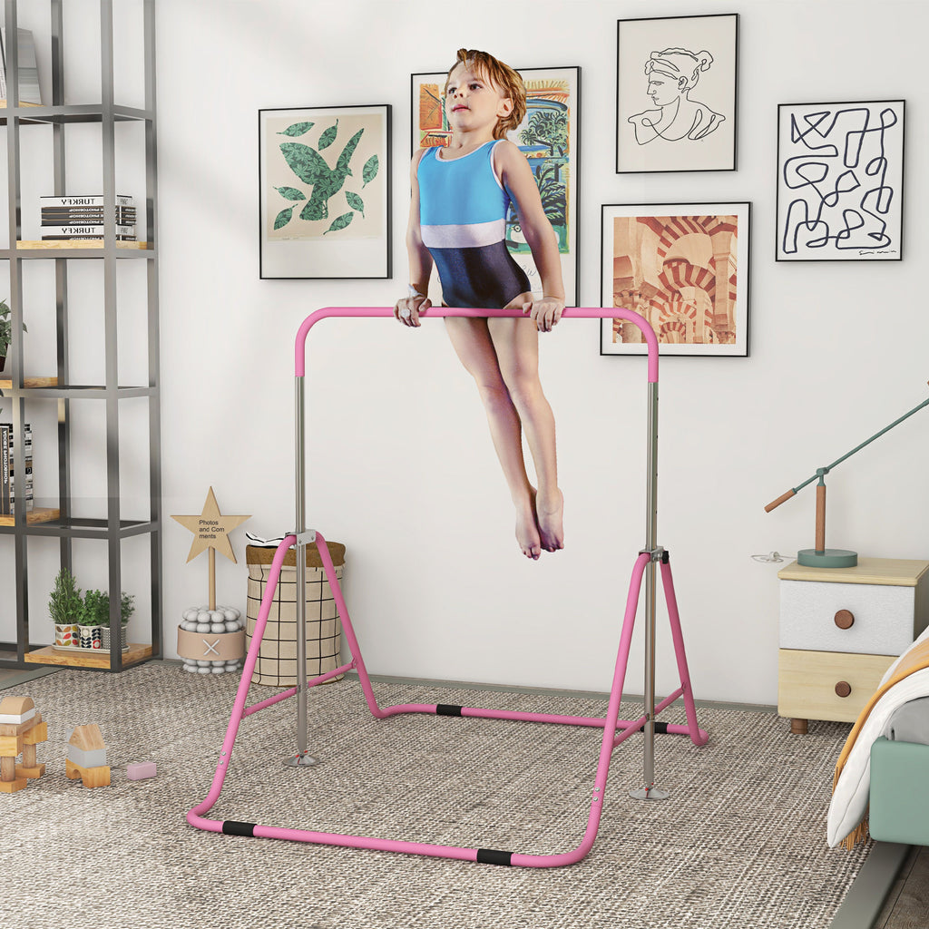 Adjustable Folding Gymnastics Bar for Kids
