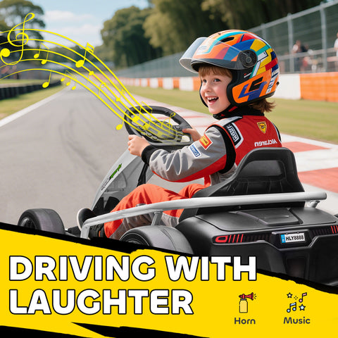 24V Electric Drift Ride-On Racing Go Kart with 2 Speeds