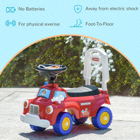 Toddler Ride-On Fire Truck with Music and Lights