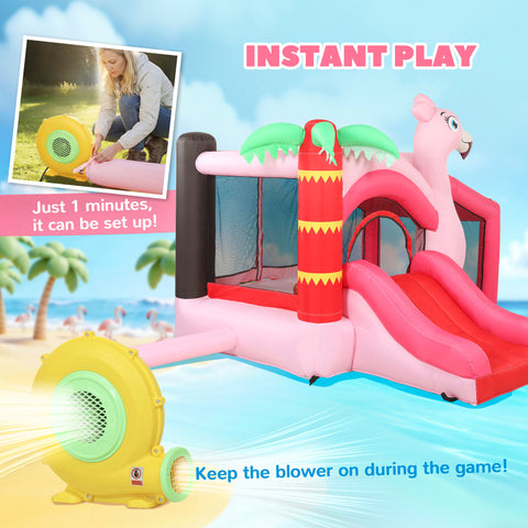 Inflatable Bounce House with Ball Pit and Basketball Hoop