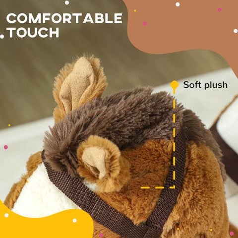 Plush Ride-On Rocking Horse with Sound and Safety Belt