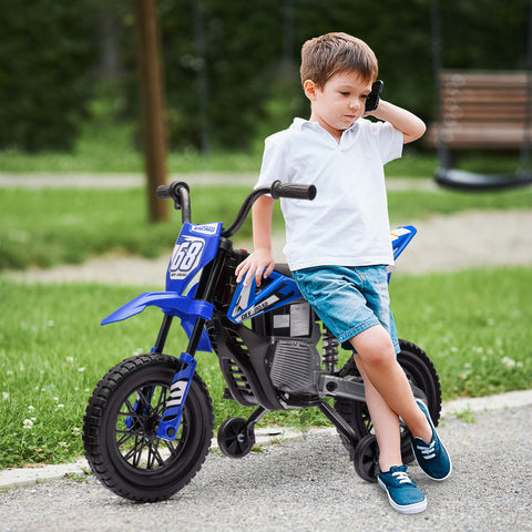 12V Kids Electric Motorcycle Ride-On Toy with Training Wheels