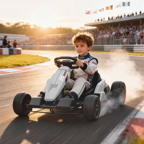 24V Electric Go Kart with Dual 150W Motors, Adjustable Seat & 11.2MPH High Speed