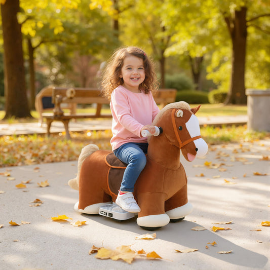 6V Battery Powered Ride on Plush Horse Toy