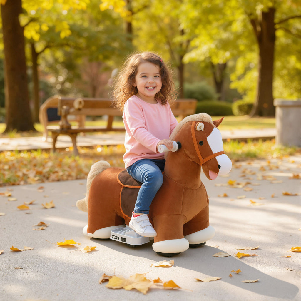 6V Battery Powered Ride on Plush Horse Toy