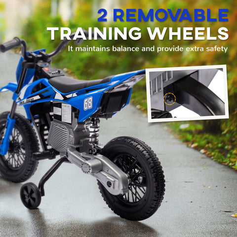 12V Kids Electric Motorcycle Ride-On Toy with Training Wheels