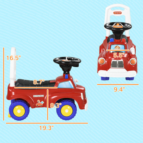 Toddler Ride-On Fire Truck with Music and Lights
