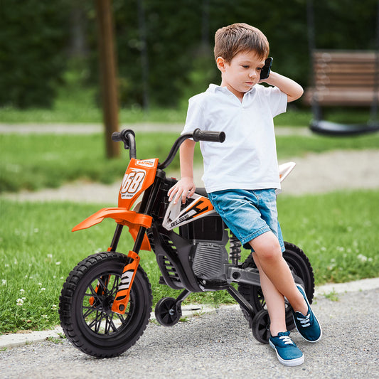 12V Kids Electric Ride-on Motorcycle with Training Wheels