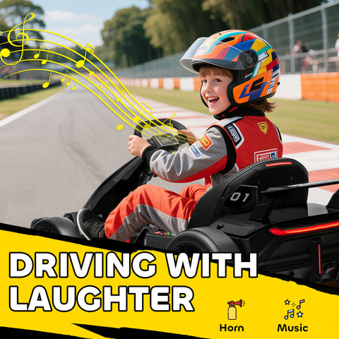 24V 7.5 MPH Electric Go-Kart with Adjustable Seat