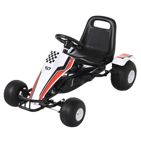 Kids Pedal Go Kart with Adjustable Seat and Handbrake