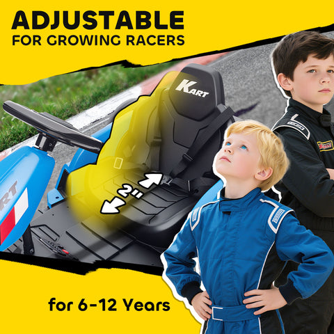 24V Electric Go Kart with Dual Motors and Adjustable Seat