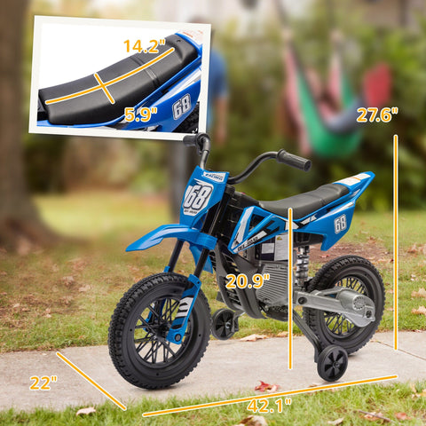 12V Kids Electric Motorcycle Ride-On Toy with Training Wheels