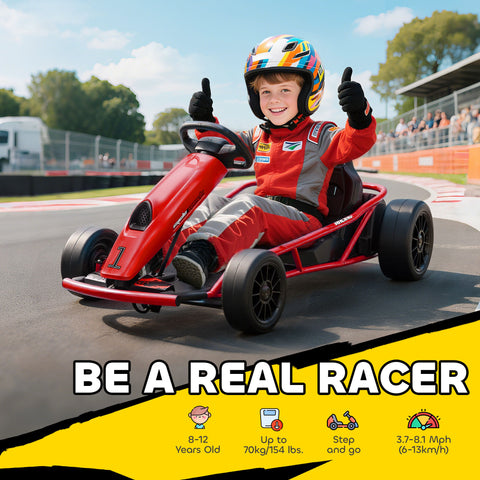 24V Electric Drift Go Kart for Kids Aged 8-12