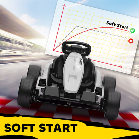 24V Electric Go Kart with Dual 150W Motors, Adjustable Seat & 11.2MPH High Speed