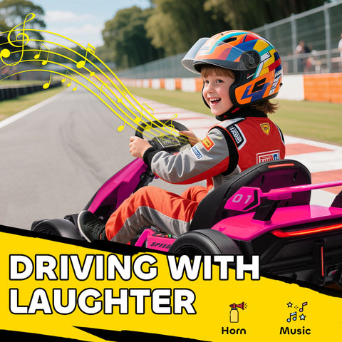 24V 7.5 MPH Electric Go Kart with Adjustable Seat