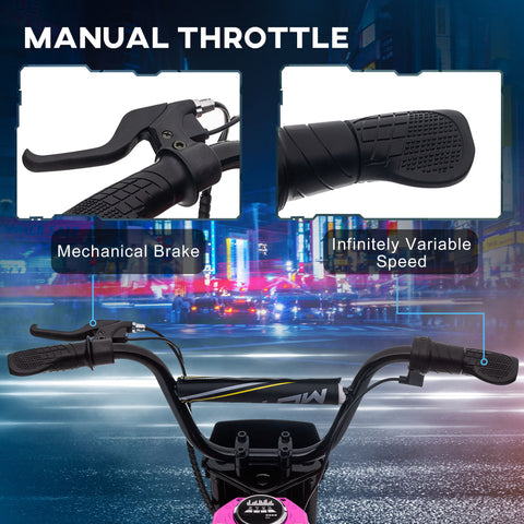 24V 350W Electric Dirt Bike With Twist Grip Throttle