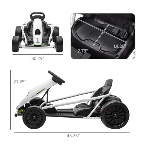 24V Electric Drift Ride-On Racing Go Kart with 2 Speeds