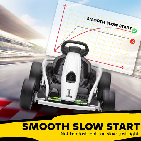 24V Electric Drift Ride-On Racing Go Kart with 2 Speeds