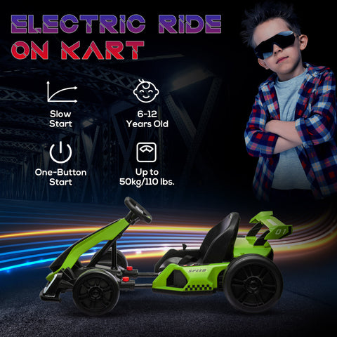 24V 7.5 MPH Electric Go Kart with Adjustable Seat