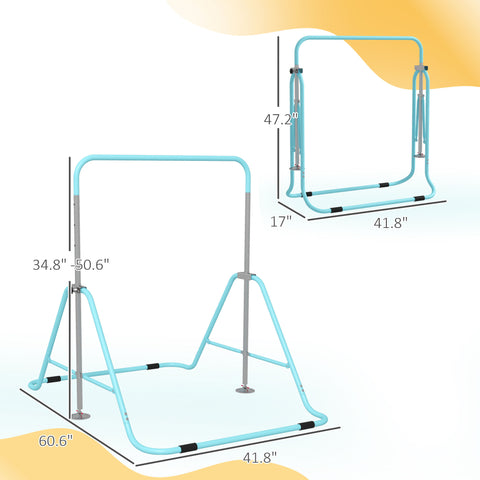 Folding Gymnastics Bar for Kids with Adjustable Height