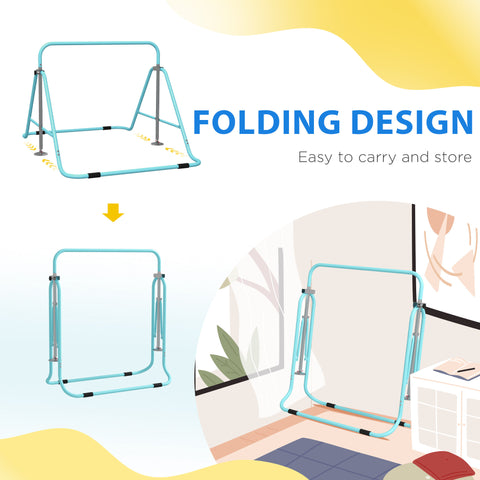 Folding Gymnastics Bar for Kids with Adjustable Height