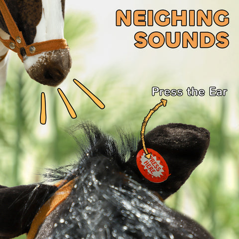 Ride-On Horse Toy for Toddlers with Neighing Sound