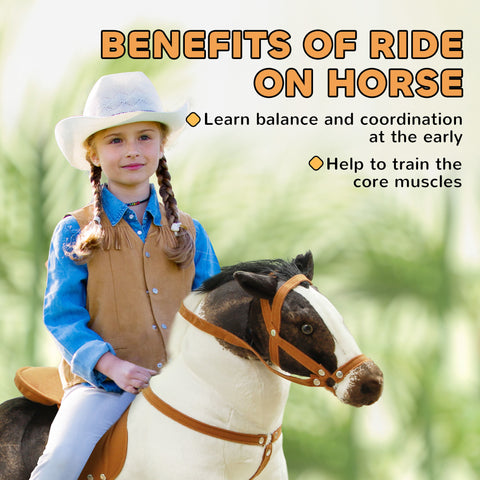 Ride-On Horse Toy for Toddlers with Neighing Sound