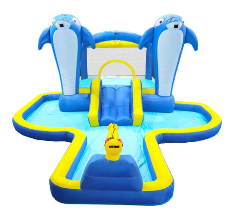 8-in-1 Inflatable Water Park Bounce House with Slide