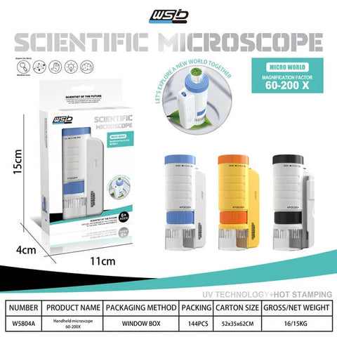 Portable Optical HD Handheld Microscope with LED Light for Kids