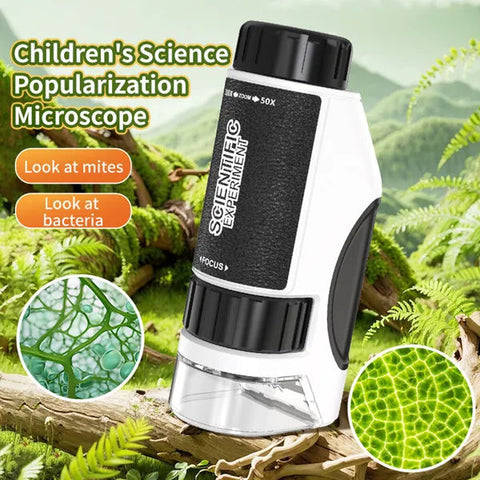 Kids Mini 50X-300X Handheld Portable Microscope