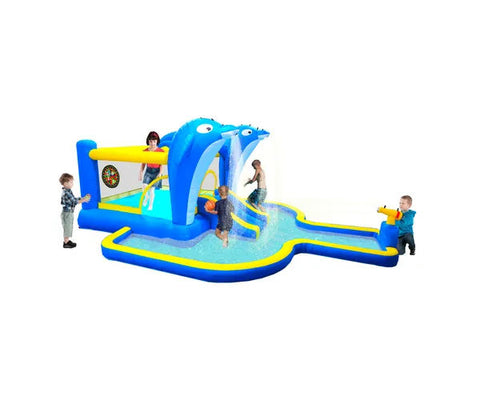8-in-1 Inflatable Water Park Bounce House with Slide