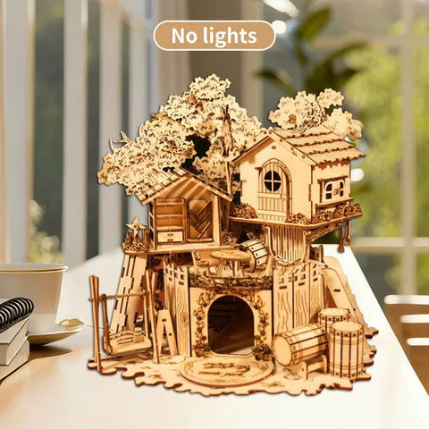 3D Wooden Treehouse Puzzle Handmade Assembly Model Kit