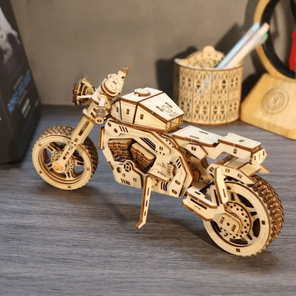 3D Wooden Puzzle Motorcycle Model Kit