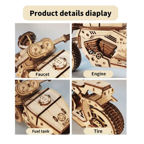 3D Wooden Puzzle Motorcycle Model Kit