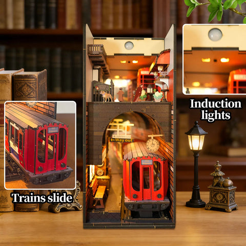 3D Wooden Baker Street Book Nook Puzzle Kit with Lights