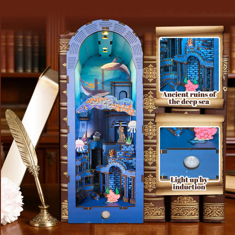 3D Wooden Atlantis Book Nook Kit With Lights