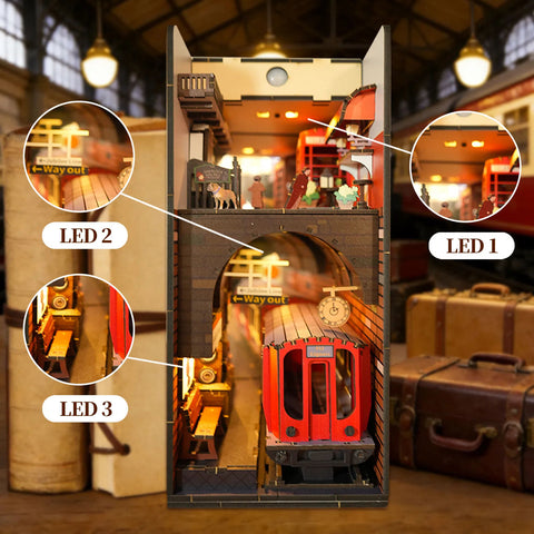 3D Wooden Baker Street Book Nook Puzzle Kit with Lights