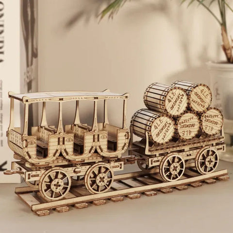 3D Wooden Wine Truck Model Kit Brainteaser Puzzle