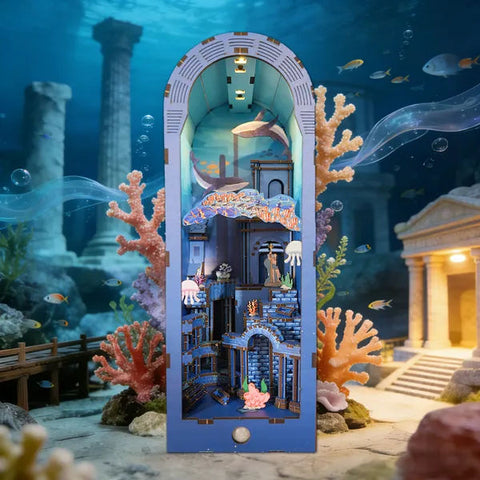 3D Wooden Atlantis Book Nook Kit With Lights