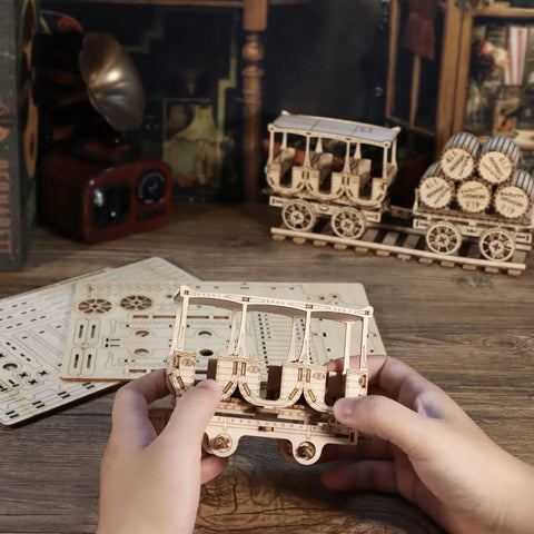 3D Wooden Wine Truck Model Kit Brainteaser Puzzle