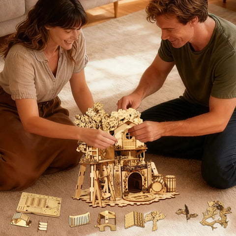 3D Wooden Treehouse Puzzle Handmade Assembly Model Kit