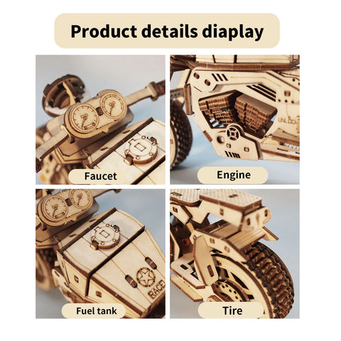 3D Wooden Puzzle Motorcycle Model Kit