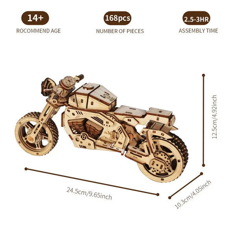 3D Wooden Puzzle Motorcycle Model Kit
