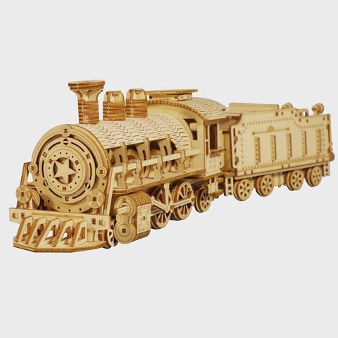 3D Wooden Mechanical Train Puzzle Model Kit