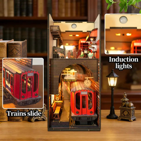 3D Wooden Baker Street Book Nook Puzzle Kit with Lights
