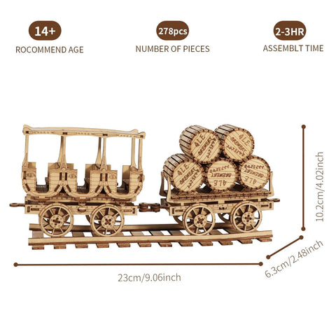 3D Wooden Wine Truck Model Kit Brainteaser Puzzle
